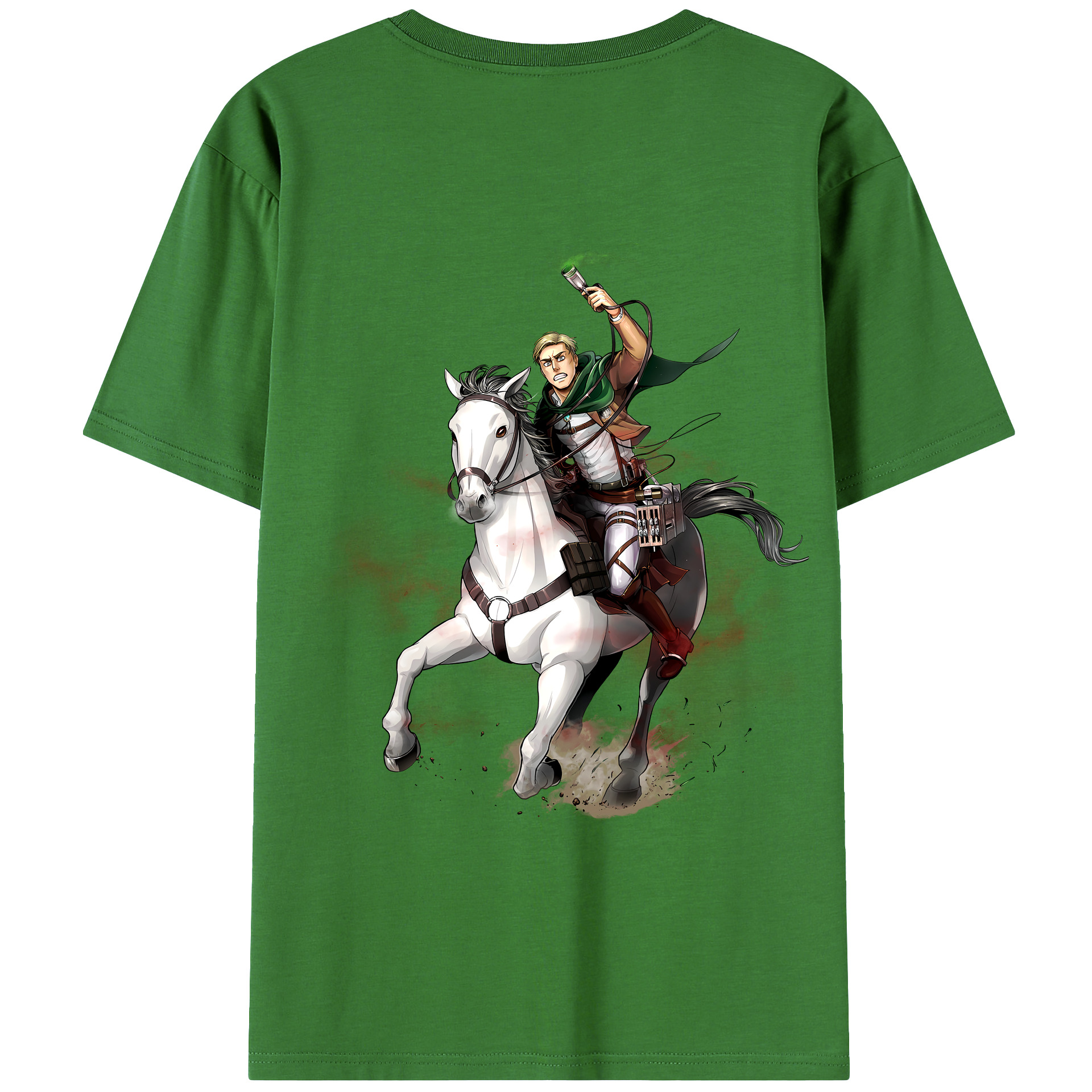 （画像用） 進撃の巨人 エルヴィン・スミス Attack on Titan Erwin Smith レディース半袖Tシャツ(バックプリント)